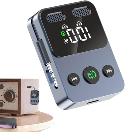 Draadloze Audio Adapter - Zender Ontvanger - Muziek Streamen - 2-in-1 Functie - 5.5 cm - Grijs