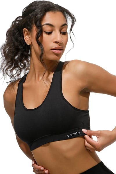 Lavendel x Yenita Naadloos Bustier met Verwijderbare Cups - Sport BH - Sportbeha - Sport Dames Top - Comfortabele en Stijlvolle Ondersteuning - Zwart - S