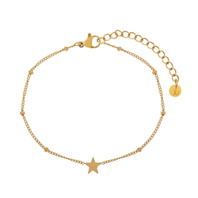 Armband om te delen sterretje - Volwassenen - Goud - Stainless steel (verkleurt niet) - Verlengkettinkje