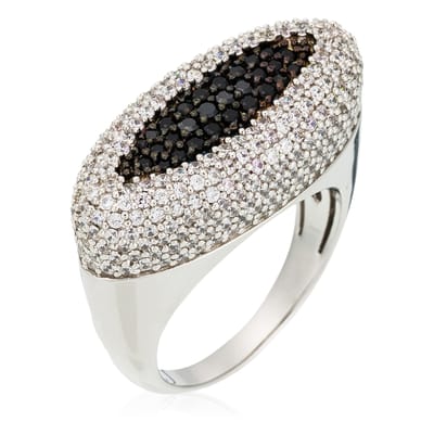 Orphelia ZR-3891/50 - Ring Black & White - 925 Zilver - Zirconium - Maat 50
