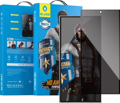BLUEO Anti-Peep Glasfolie - Privacy Screenprotector Geschikt voor Samsung S24