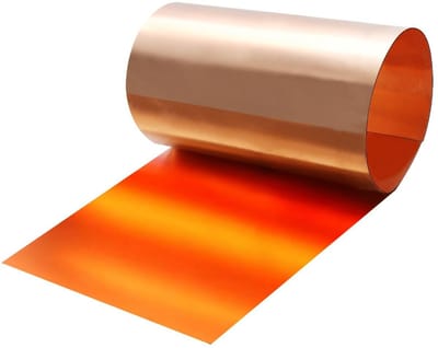 Zuurstofvrije Koperen Rolplaat 100x20cm - 0,4mm Dik - Voor Elektrisch Werk, Aarding en Dakonderhoud