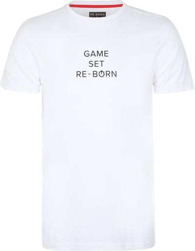 Re-Born Slogan T-shirt Game Korte Mouw Unisex - Wit - Maat S