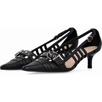 CutOut Kitten Heel Pumps Wo - Black