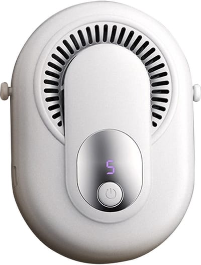 Nekhangende handzame kleine ventilator met sterke windkracht, USB, lange batterijduur, draagbaar en stil - Zwart