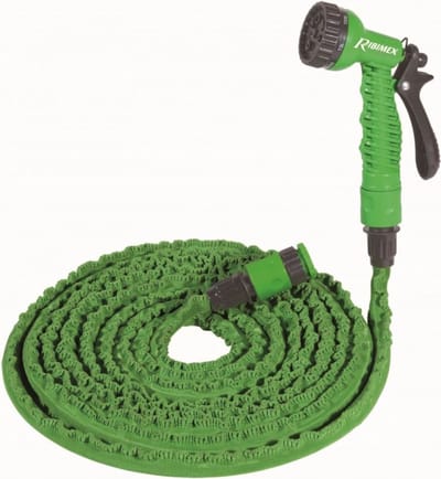 Ribimex - Verlengbare tuinslang - 15 m - incl. multi-jet kop