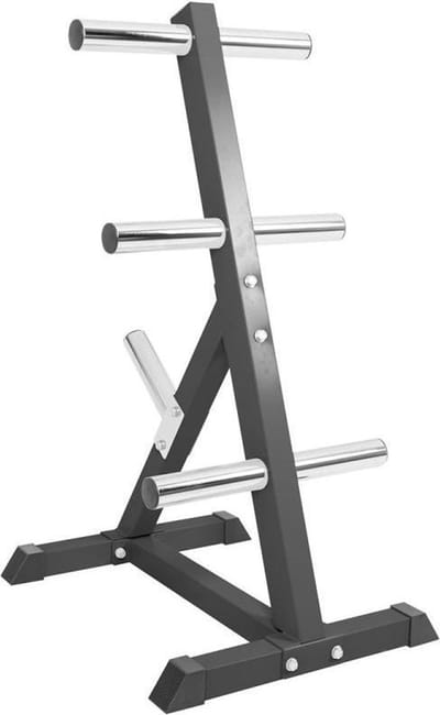 Gorilla Sports Schijvenstandaard Zwart - Diameter 50/51 mm - Schuin - Halterrek