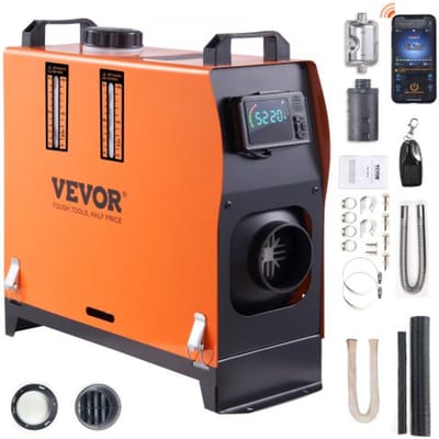 VEVOR Lucht-dieselverwarming, standkachel 12V 5-8KW, luchtverwarmer, lucht-dieselverwarming, standkachel, luchtverwarmer, 0,16-0,62 l/u. Dieselverwarming met LCD-scherm en afstandsbediening. Lucht-dieselverwarming, bus, vrachtwagen, enz.