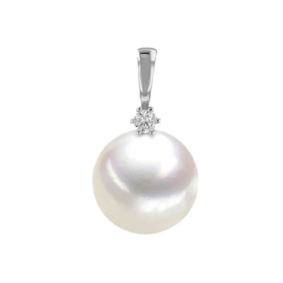 Luna-Pearls - 202.1634 - Hanger - 750/-Geel goud met Zoetwater gekweekte parel en Diamant
