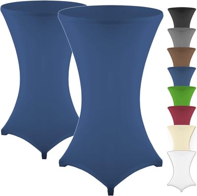 Statafelhoezen Set - Feesttafelhoezen - Feestelijke Decoratie - Öko-Tex Keurmerk - Ø 60-65cm - Blauw