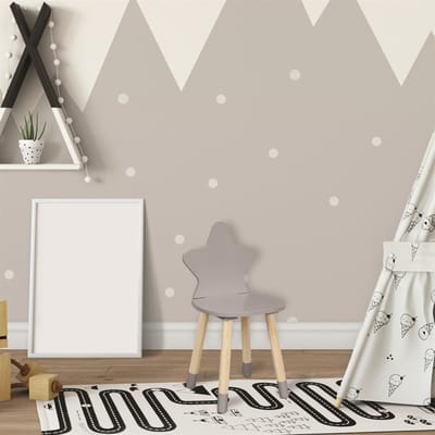 Kinderstoel Hout – Grijs met Ster – Baby- en Kinderkamer – Houten Stoeltje – Decoratief & Functioneel – Peutermeubel
