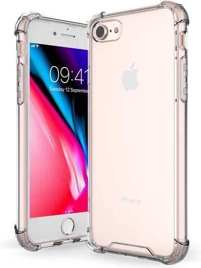 HB Hoesje Geschikt voor Apple iPhone SE 2022 / SE 2020 - Transparant - Anti Shock Hybrid Back Cover
