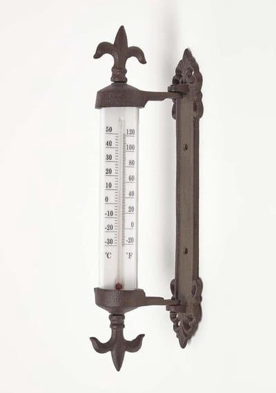 Homescapes Vintage Look Antiek Bruin Buitenraamkozijnthermometer
