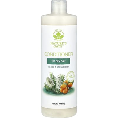 Doux par nature, (La porte de la nature), Après-shampooing Arbre à Thé & Argousier, pour Cheveux Gras, 16 fl oz (473ml) white