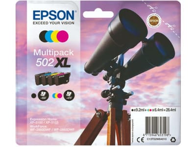 Epson Inktcartridge T02W6, 502XL Origineel Combipack Zwart, Cyaan, Magenta, Geel C13T02W64010