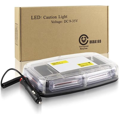 LED-stroboscooplamp op het dak, 16 flitspatronen, veiligheidswaarschuwingslamp, 12-24V met magnetische voet geel