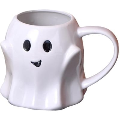 Pasen Halloween Geest Elf 3D Creatieve Leuke Koppelsmok Cadeau Afternoon Tea Ontbijt Melkkop Thuis Kantoor Drinken Keramische Kop 350ml white