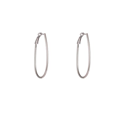 Go Dutch Label Oorringen Fine Oval Hoop - 30mm Zilverkleurig