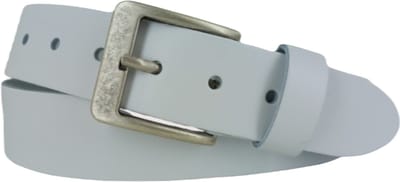 Leren Riem voor Dames en Heren | Kleur: wit | Lichte Gesp | 4cm breed | Riemmaat: 85cm (totale lengte: 100cm) | 100% echt leer | Nikkelvrije gesp