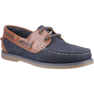 Hush Puppies Wilson Leren Mannen Marineblauwe/Tan Boten schoenen