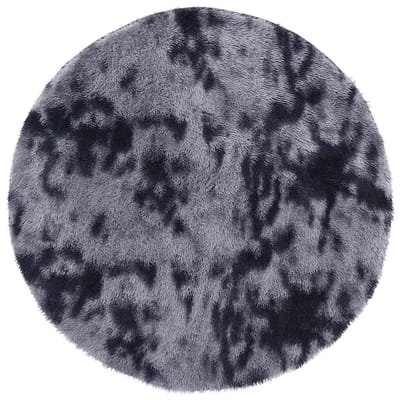 vidaXL - Hoogpolig - vloerkleed - NAVARRA - 200x200 - cm - polyester - donkergrijs