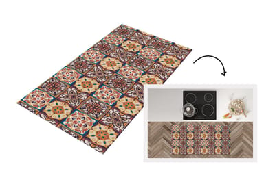 Keukenloper - Loper keuken - Vector - Tegel - Abstract - Patroon - 120x60 cm - Keukenloper vinyl