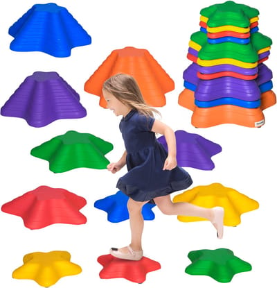 Outsunny Balans Stapstenen PP 40,5L x 40,5B x 20H cm Meerkleurig