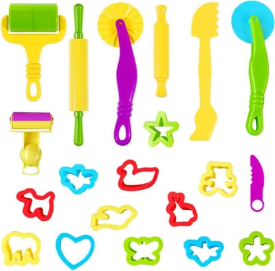 20 Delige Klei Accessoireset voor Kinderen: Modelleergereedschap en Deegrollers