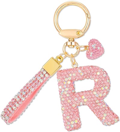 Dailygoods- Sleutelhanger Roze - Glanzende Letterhanger - Hartvormige