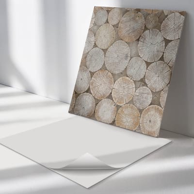 Wallfluent Vinyl Tegels - Houtnerven in De Collectie Vinyl Wandtegels - 30 cm x 30 cm - Beige PVC Tegels - Verpakking van 9 stuks - Vierkant PVC Tegels - Texturen Plaktegels - Wand PVC Tegels - Plaktegels Keuken en Badkamer