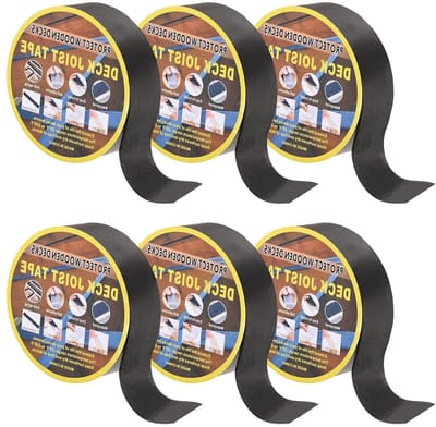 6 Rollen Bar Tape voor Terrassen 50 x 127 cm, Weerbestendige Butyl Tape voor het Afsluiten van Houten Terrassen en Daken, Zwart