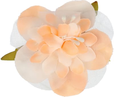 Haarsoires Haarspeld Duckklem 6cm – Bloemvorm van Stof – Oranje - Sterke Haarclip voor Styling & Dagelijks Gebruik - Hair Clip - Decoratieve Haaraccessoire