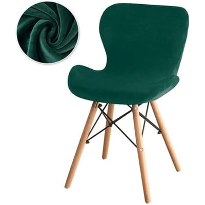 Roze vlindervormige accentstoelhoes Zachte fluwelen elastische eetkamerstoelhoezen voor meisjeskamer Make-up stoelhoes Woonkamer 1Pc
