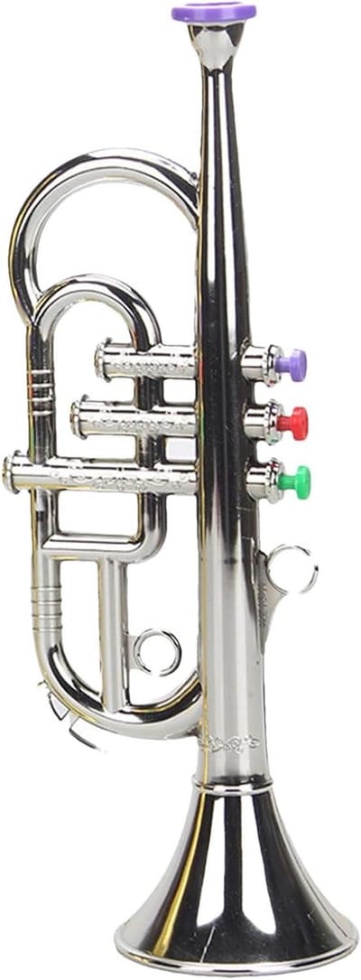 Kinder Trompet - Muziek Speelgoed - Muzikale Ontwikkeling - Stimuleert Creativiteit - 50 cm - Zilver