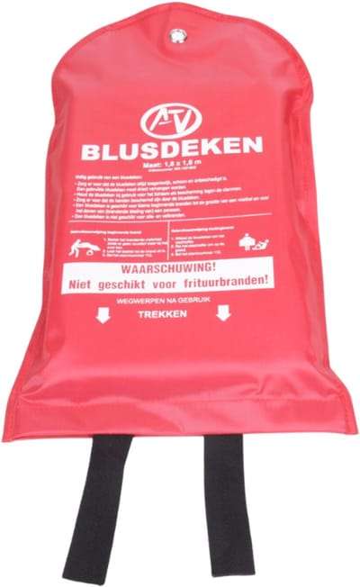Blusdeken 180x180 cm – Enkellaags Branddeken met Opbergtas - voor Keuken, Auto, Camping & Caravan - ATV