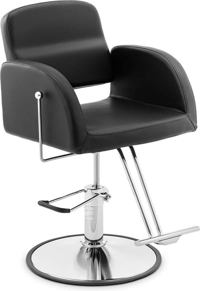 physa kappersstoel met voetsteun - 50 - 65 cm - 200 kg - Zwart, Zilver 10040615