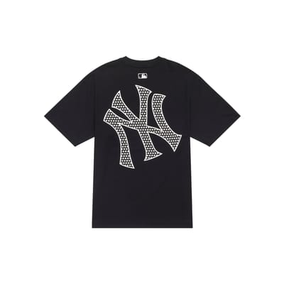 MLB SS24 Série Mode Sportive Logo de la Marque New York Yankees Décontracté Ample Col Rond Vintage Américain Manches Courtes T-shirt 3ATSX0143-50BKS XS gray
