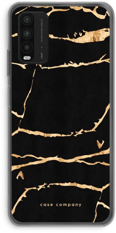 Case Company® - Hoesje geschikt voor Xiaomi Redmi 9T hoesje - Gouden marmer - Soft Cover Telefoonhoesje - Bescherming aan alle Kanten en Schermrand