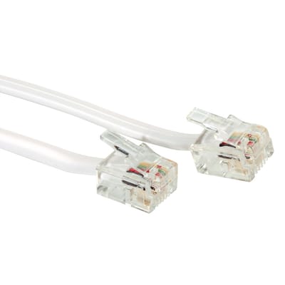 RJ12 platte kabel 6P4C, grijs, 15 m