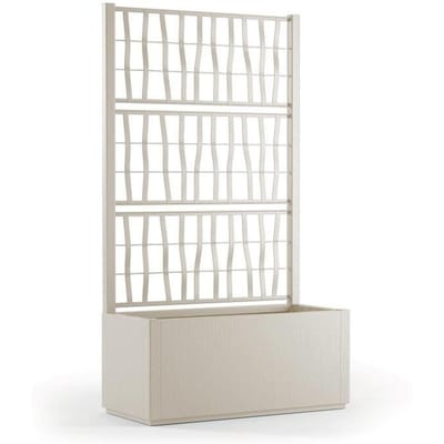 STEFANPLAST Bac a fleur/Jardiniere - ETHICA - Craie - Rectangulaire avec treillis - 80 L - 80 x 36 x h 140 cm