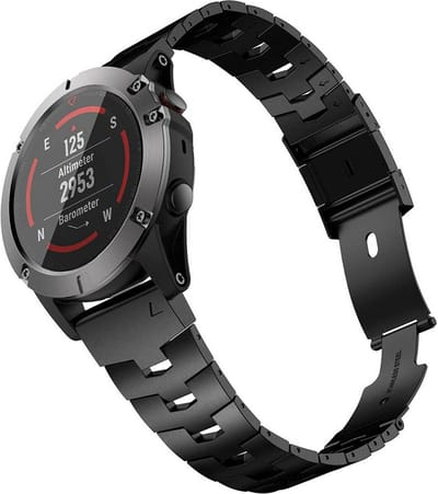 Strap-it Titanium bandje geschikt voor Garmin Fenix 9 (Pro) 51mm / Fenix 8 (Pro) 51mm / Garmin Fenix 7x (Pro - Sapphire Solar) / Fenix 6x (Pro - Sapphire) / Fenix 5x (Plus) / Fenix 3 / Epix Pro (Gen 2 - 51mm) / Enduro 1-2-3 - Zwart