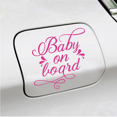 Bumpersticker - Baby On Board - 12,1 X 13,1 - Roze