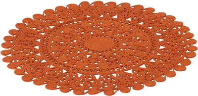 J-Line vloerkleed Oosters Rond - jute - donkeroranje - small