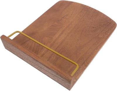 Kookboekstandaard Hout - Receptenhouder Keuken - Handsfree Koken - Verstelbare Hoek - 29.5 x 21.2 cm - Bruin