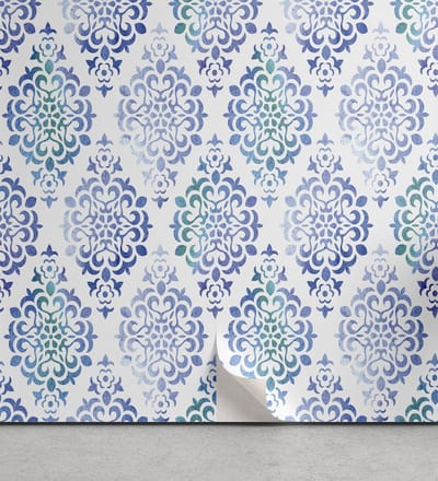 ABAKUHAUS Aquarel Peelable & Adhesive Behang voor thuis, Zelfklevende Woonkamer Keukenaccent, 33 cm x 180 cm, Zee Groen Violet Blauw