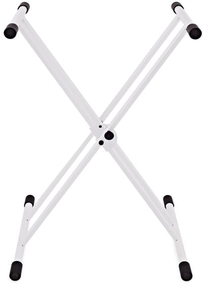 X-Frame Dubbel Versterkte Keyboard Standaard, Wit van Gear4music