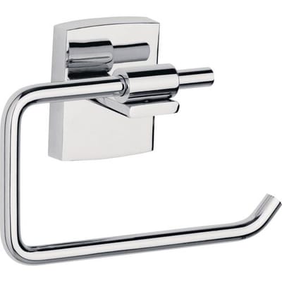 tesa toiletrolhouder Klaam verchroomd badkamer zelfklevend zonder boren – 142x95x47mm