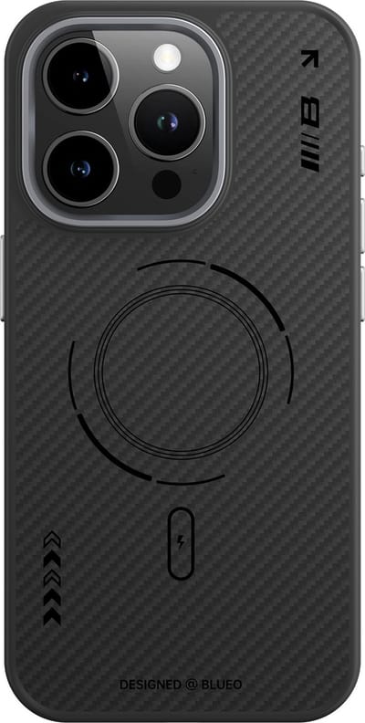 Hoesje Geschikt voor iPhone 14 Pro met MagSafe - Aramid Fiber Zwart
