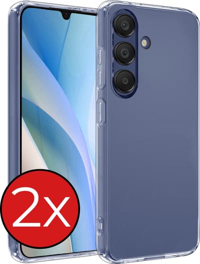 Hoesje - 2 Stuks - Geschikt voor Samsung Galaxy A15 - Sterk & Shockproof - Telefoonhoes - Back Cover - Case Siliconen - Telefoon Hoes - Transparant