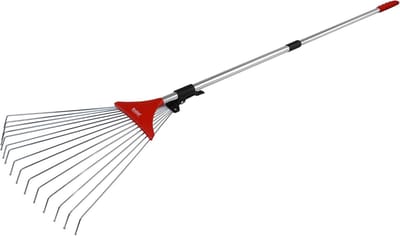 Verstelbare hark - Tuinhark - Tuinonderhoud - Telescopisch handvat - 80-158cm - Zilverkleurig